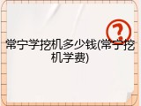 常宁学挖机多少钱(常宁挖机学费)