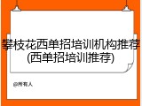 攀枝花西单招培训机构推荐(西单招培训推荐)