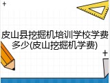 皮山县挖掘机培训学校学费多少(皮山挖掘机学费)