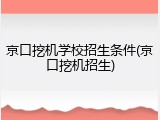 京口挖机学校招生条件(京口挖机招生)