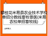 攀枝花米易县农业技术学校单招分数线畜牧兽医(米易农校单招畜牧线)