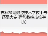 吉林桦甸数控技术学校中专还是大专(桦甸数控技校学历)