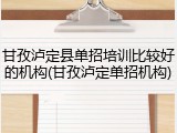 甘孜泸定县单招培训比较好的机构(甘孜泸定单招机构)