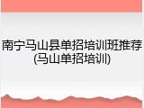 南宁马山县单招培训班推荐(马山单招培训)