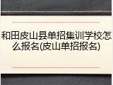 和田皮山县单招集训学校怎么报名(皮山单招报名)