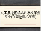 兴国县挖掘机培训学校学费多少(兴国挖掘机学费)