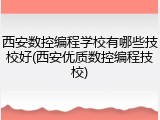 西安数控编程学校有哪些技校好(西安优质数控编程技校)