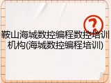 鞍山海城数控编程数控培训机构(海城数控编程培训)