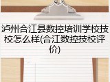泸州合江县数控培训学校技校怎么样(合江数控技校评价)