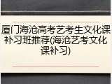 厦门海沧高考艺考生文化课补习班推荐(海沧艺考文化课补习)