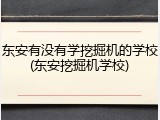 东安有没有学挖掘机的学校(东安挖掘机学校)