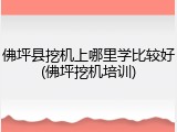 佛坪县挖机上哪里学比较好(佛坪挖机培训)