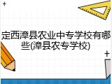 定西漳县农业中专学校有哪些(漳县农专学校)