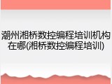 潮州湘桥数控编程培训机构在哪(湘桥数控编程培训)