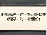 湖州南浔一对一补习班价格(南浔一对一补课价)