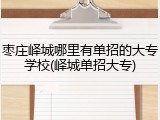 枣庄峄城哪里有单招的大专学校(峄城单招大专)