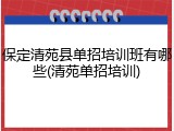 保定清苑县单招培训班有哪些(清苑单招培训)