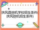 扶风县挖机学校招生条件(扶风挖机招生条件)
