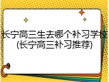长宁高三生去哪个补习学校(长宁高三补习推荐)
