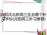 沈阳沈北新高三生去哪个补习学校(沈阳高三补习推荐)