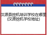 汉源县挖机培训学校在哪里(汉源挖机学校地址)
