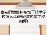 泰安肥城数控车加工技术学校怎么样(肥城数控车学校如何)