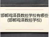 邯郸鸡泽县数控学校有哪些(邯郸鸡泽数控学校)