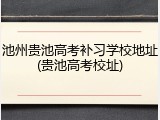 池州贵池高考补习学校地址(贵池高考校址)