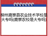 柳州鹿寨县农业技术学校是大专吗(鹿寨农校是大专吗)