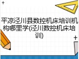 平凉泾川县数控机床培训机构哪里学(泾川数控机床培训)