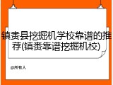 镇赉县挖掘机学校靠谱的推荐(镇赉靠谱挖掘机校)