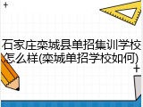 石家庄栾城县单招集训学校怎么样(栾城单招学校如何)