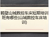 鹤壁山城数控车床短期培训班有哪些(山城数控车床培训)