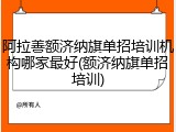 阿拉善额济纳旗单招培训机构哪家最好(额济纳旗单招培训)