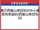 黄石西塞山单招培训中心哪里有靠谱的(西塞山单招培训)