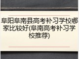阜阳阜南县高考补习学校哪家比较好(阜南高考补习学校推荐)