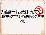 赤峰翁牛特旗数控加工培训班技校有哪些(赤峰数控技校)