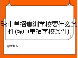 琼中单招集训学校要什么条件(琼中单招学校条件)