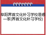 阜阳界首文化补习学校是哪一家(界首文化补习学校)