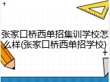 张家口桥西单招集训学校怎么样(张家口桥西单招学校)