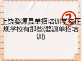 上饶婺源县单招培训学校正规学校有那些(婺源单招培训)