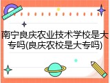 南宁良庆农业技术学校是大专吗(良庆农校是大专吗)