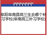 阜阳阜南县高三生去哪个补习学校(阜南高三补习学校)