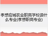 孝感应城农业职高学校读什么专业(孝感职高专业)