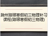滁州琅琊寒假初三物理补习课程(琅琊寒假初三物理)