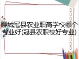 聊城冠县农业职高学校哪个专业好(冠县农职校好专业)