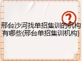 邢台沙河找单招集训的机构有哪些(邢台单招集训机构)
