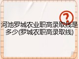 河池罗城农业职高录取线是多少(罗城农职高录取线)