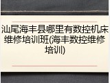 汕尾海丰县哪里有数控机床维修培训班(海丰数控维修培训)