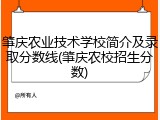 肇庆农业技术学校简介及录取分数线(肇庆农校招生分数)